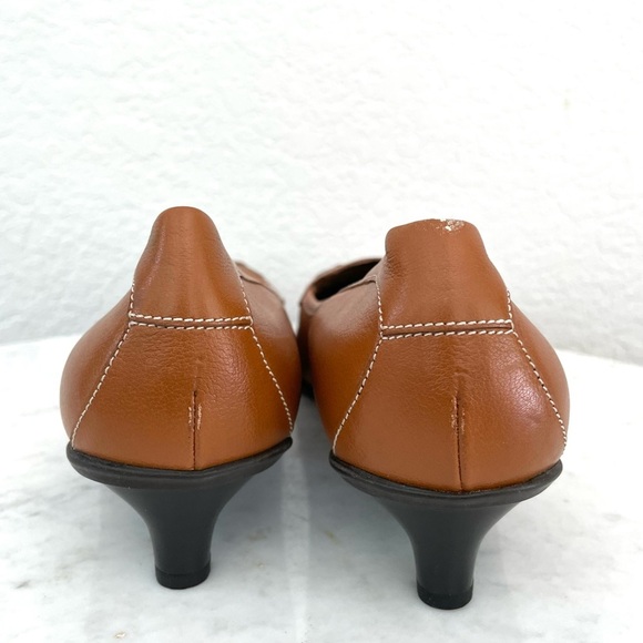 Prada Leather Almond Toe Loafer Kitten Heels Size 41 - Picture 7 of 10